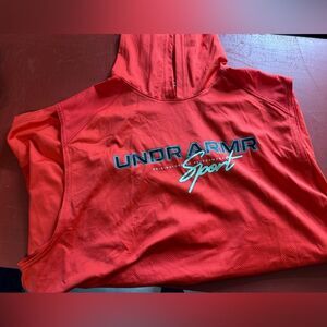 Under Armour Bright Red Athletic Tank Hooded